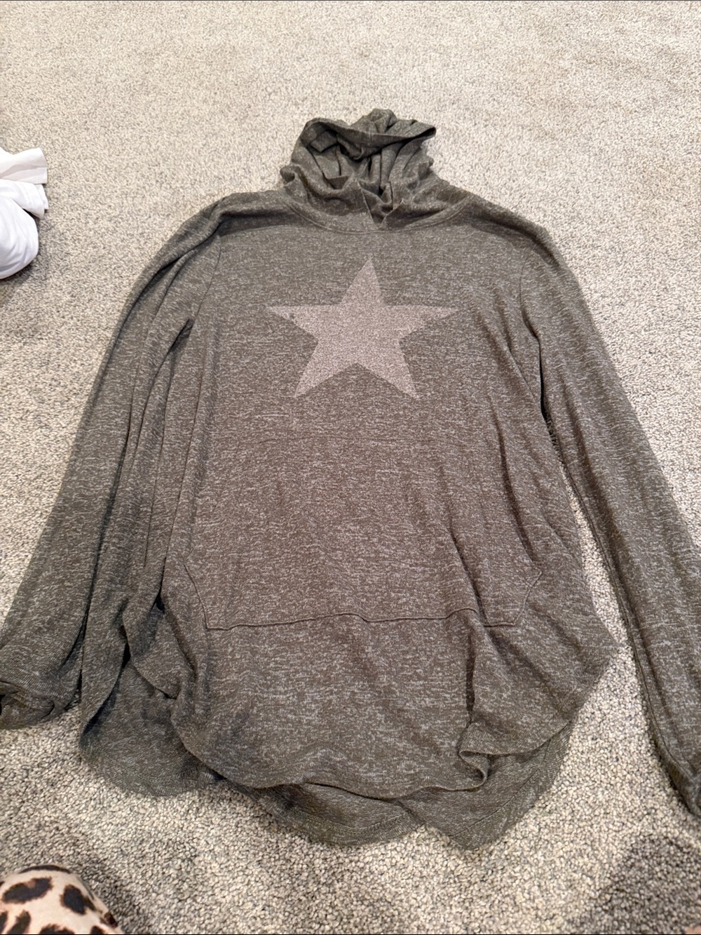 Grayson Threads Gray Hooded Sweatshirt with Star Motif
